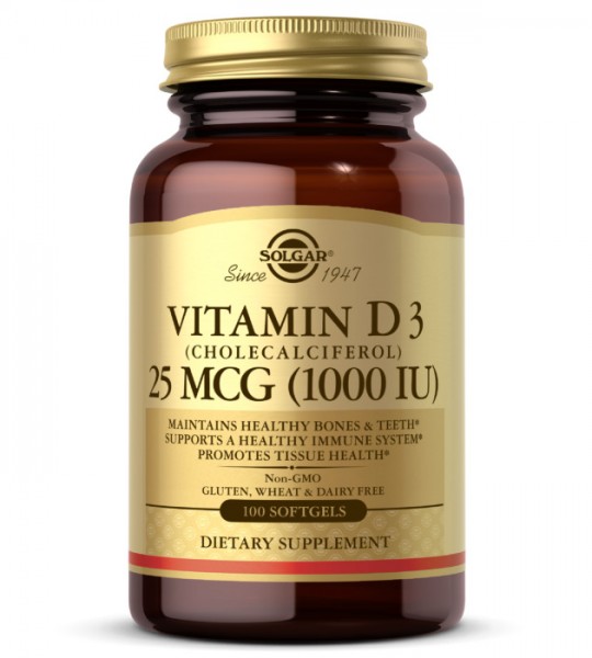 Solgar Vitamin D3 25 mcg 1000 IU Cholecalciferol (100 капс)