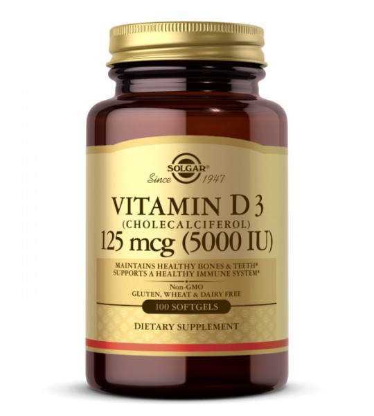 Solgar Vitamin D3 125 mcg 5000 IU Cholecalciferol Softgels (100 капс)
