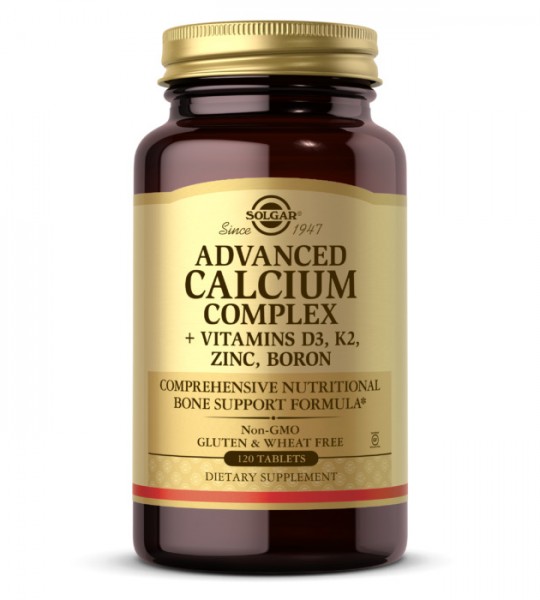 Solgar Advanced Calcium Complex + Vitamins D3 K2 Zinc Boron 120 табл