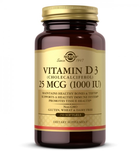 Solgar Vitamin D3 25 мкг 1000 IU Cholecalciferol 250 капс