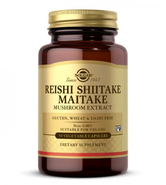 Solgar Reishi Shiitake Maitake Mushroom Extract Veg Caps 50 капс