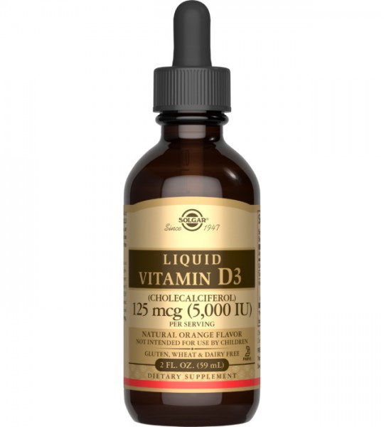 Solgar Liquid Vitamin D3 125 мкг 5000 IU Natural Orange Flavour 59 мл