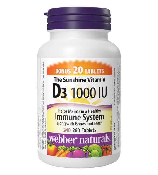 Webber Naturals Vitamin D3 1000 IU 260 табл