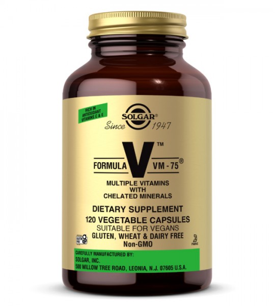Solgar Formula V VM-75 Multiple Vitamins with Chelated Minerals Veg Caps 120 капс