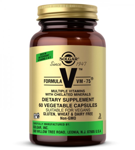 Solgar Formula V VM-75 Multiple Vitamins with Chelated Minerals Veg Caps 60 капс