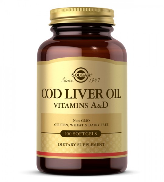 Solgar Cod Liver Oil Vitamins A&D 100 капс