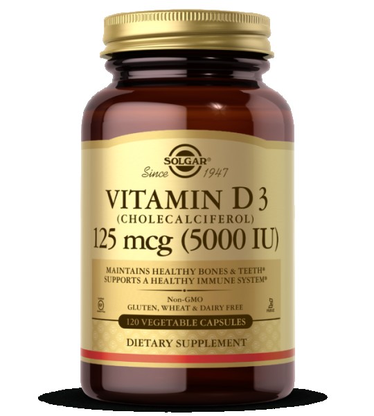 Solgar Vitamin D3 125 mcg (5000 IU) Cholecalciferol Veg Caps 120 капс