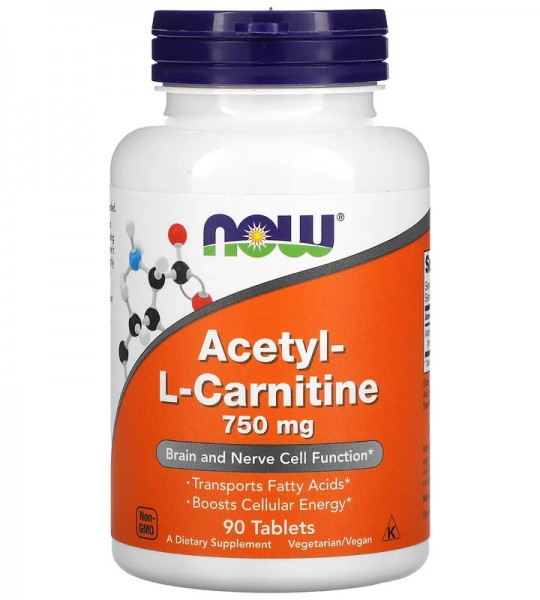 NOW Acetyl - L-Carnitine 750 mg 90 табл