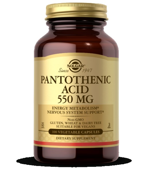 Solgar Pantothenic Acid 550 mg Veg Caps 100 капс