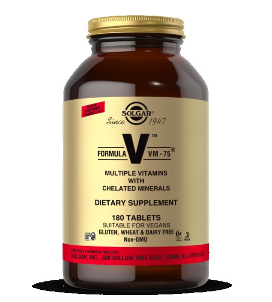 Solgar Formula V VM-75 Multiple Vitamins with Chelated Minerals 180 табл