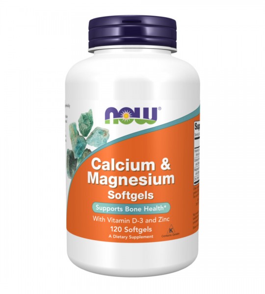 NOW Calcium & Magnesium Softgels 120 капс