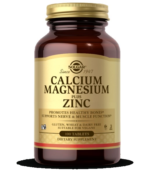 Solgar Calcium Magnesium plus Zinc 100 табл