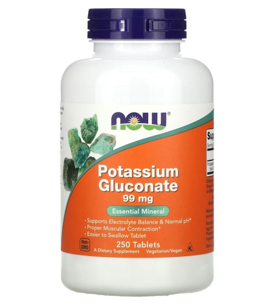 NOW Potassium Gluconate 99 мг (250 таб)