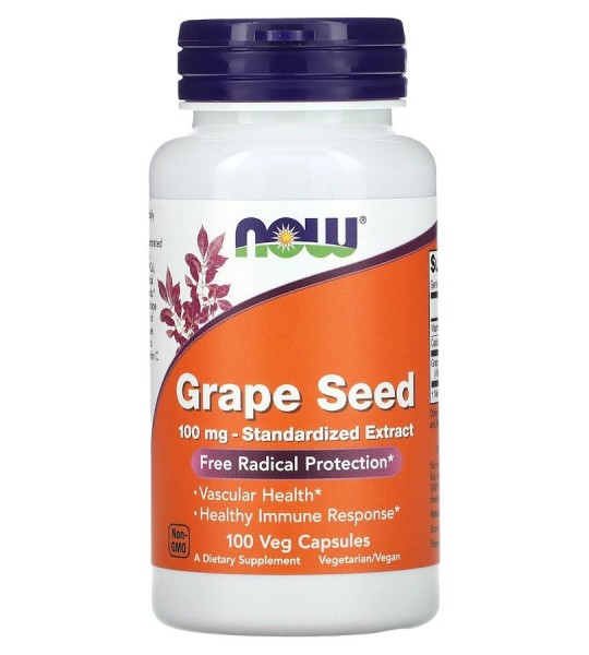 NOW Grape Seed 100 mg Veg Caps 100 капс