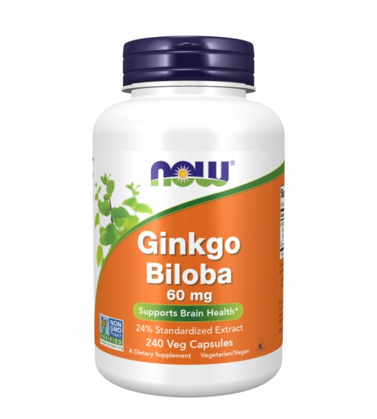NOW Ginkgo Biloba 60 мг Veg Capsules (240 капс)