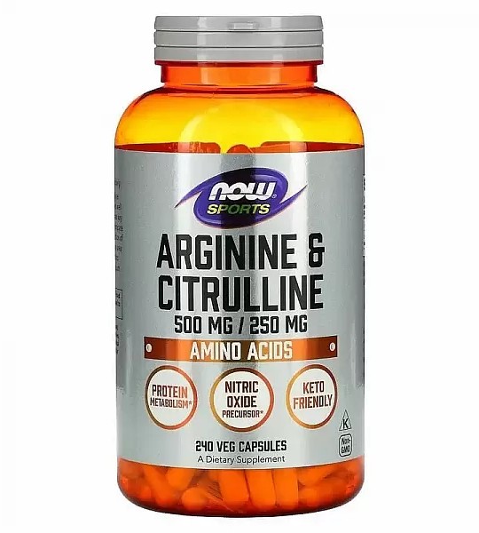 NOW Arginine & Citrulline 500 mg / 250 mg Veg Caps 240 капс