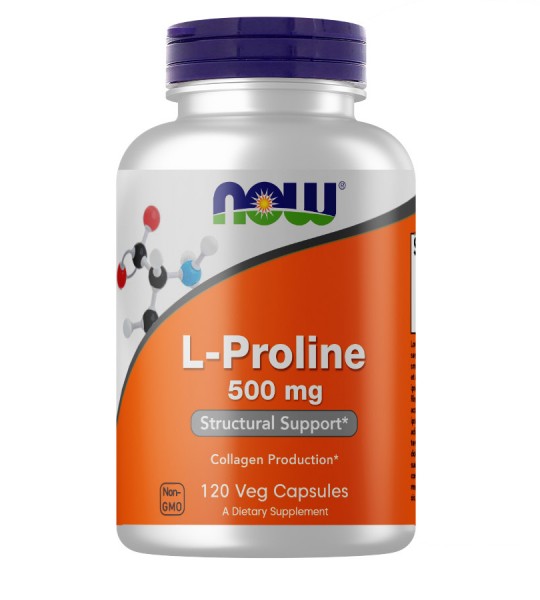 NOW L-Proline 500 mg Veg Capsules 120 капс