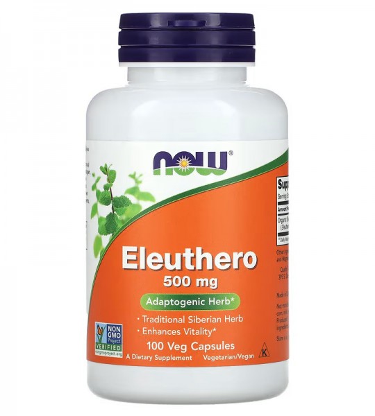 NOW Eleuthero 500 mg Veg Capsules (100 капс)