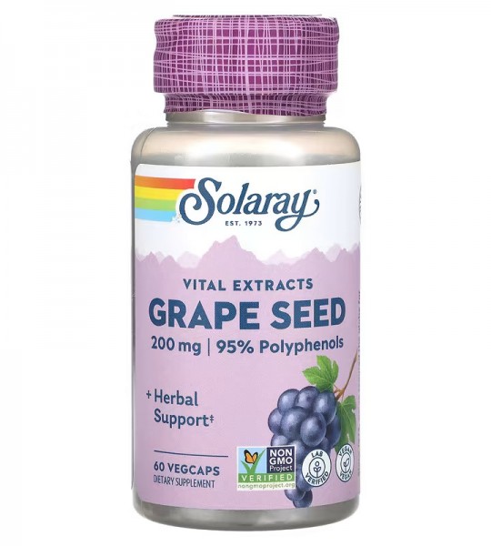 Solaray Grape Seed 200 mg | 95% Polyphenols Veg Caps (60 капс)