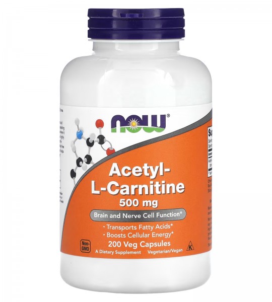 NOW Acetyl-L-Carnitine 500 mg 200 капс