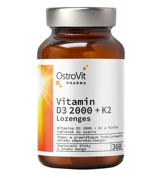OstroVit Pharma Vitamin D3 2000 + K2 Lozenges (360 табл)