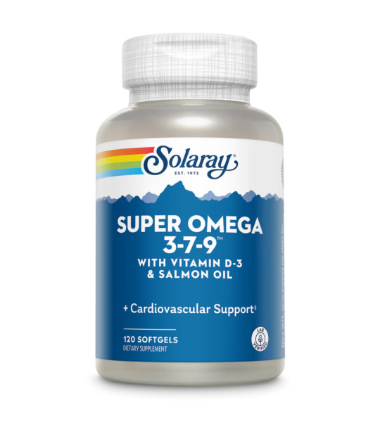 Solaray Super Omega 3-7-9 with Vitamin D-3 & Salmon Oil Softgels (120 капс)