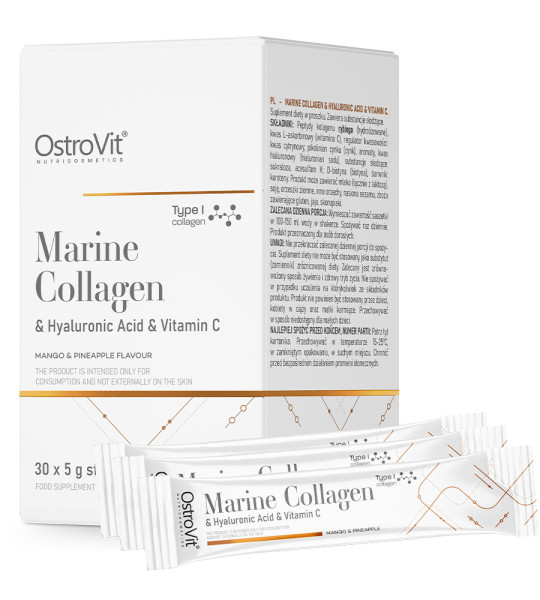 OstroVit Marine Collagen + Hyaluronic Acid + Vitamin C BOX (5 грам x 30 саше)