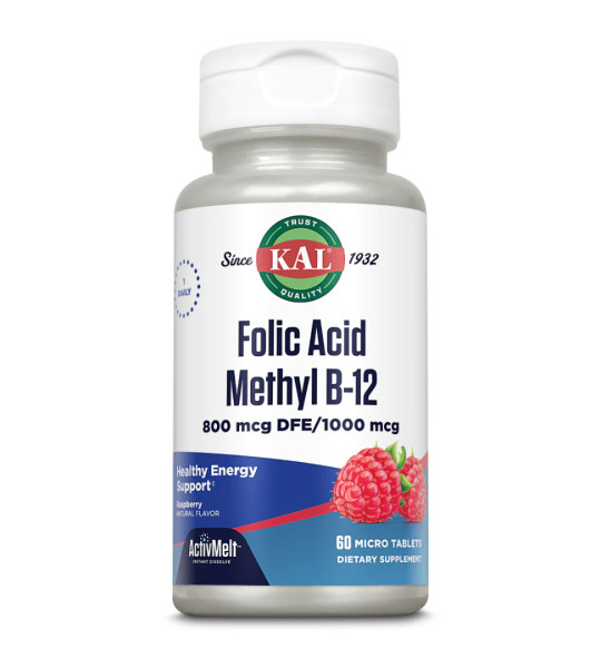 KAL Folic Acid Methyl B-12 800 mcg DFE / 1000 mcg (60 табл)