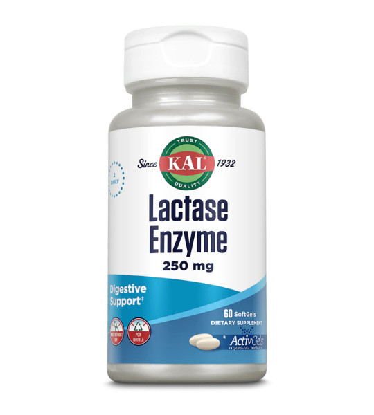 KAL Lactase Enzyme 250 mg Softgels (60 капс)