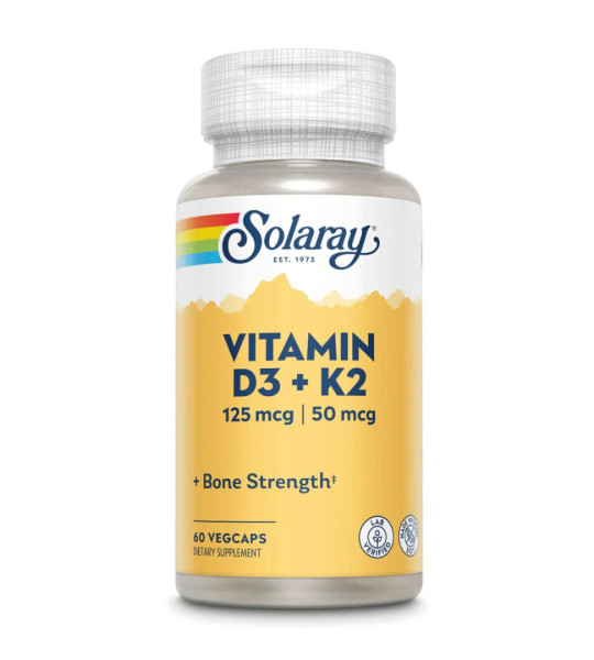 Solaray Vitamin D3 + K2 125 mcg | 50 mcg Veg Caps (60 капс)