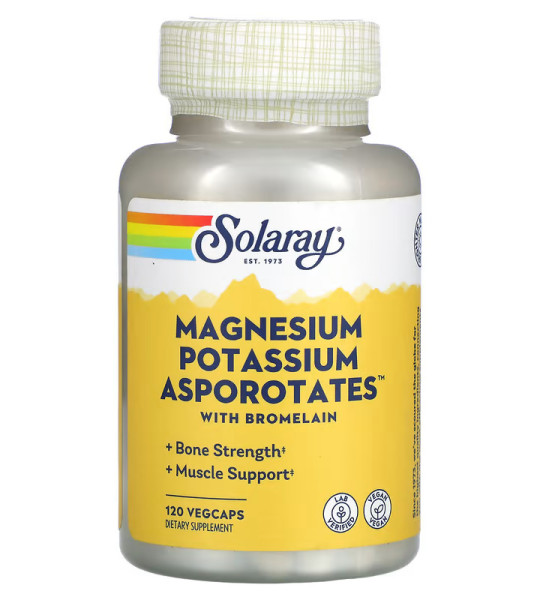 Solaray Magnesuim Potassium Asporotates with Bromelain Veg Caps (120 капс)