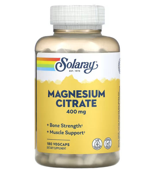 Solaray Magnesium Citrate 400 mg Veg Caps (180 капс)