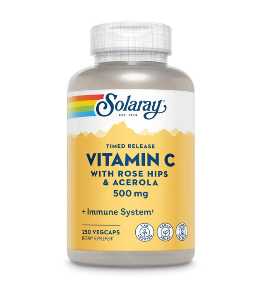 Solaray Vitamin C 500 mg with Rose Hips & Acerola (250 капс)