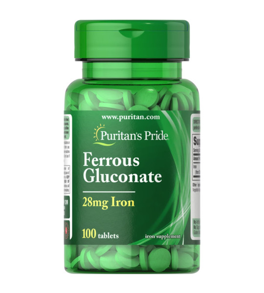 Puritan's Pride Ferrous Gluconate 28 mg Iron (100 табл)