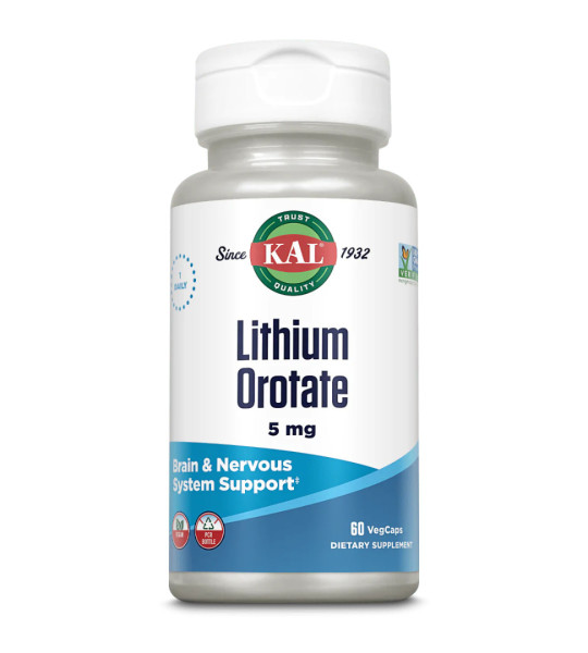KAL Lithium Orotate 5 mg Veg Caps (60 капс)