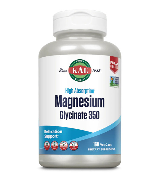 KAL Magnesium Glycinate 350 Veg Caps (160 капс)