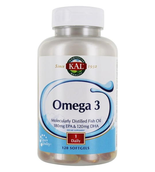 KAL Omega 3 EPA & DHA 180 mg/120 mg Softgels (120 капс)