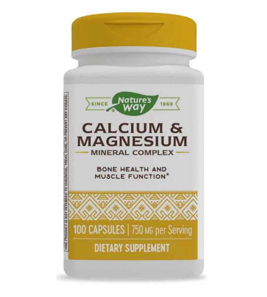 Nature's Way Calcium & Magnesium 750 mg (100 капс)