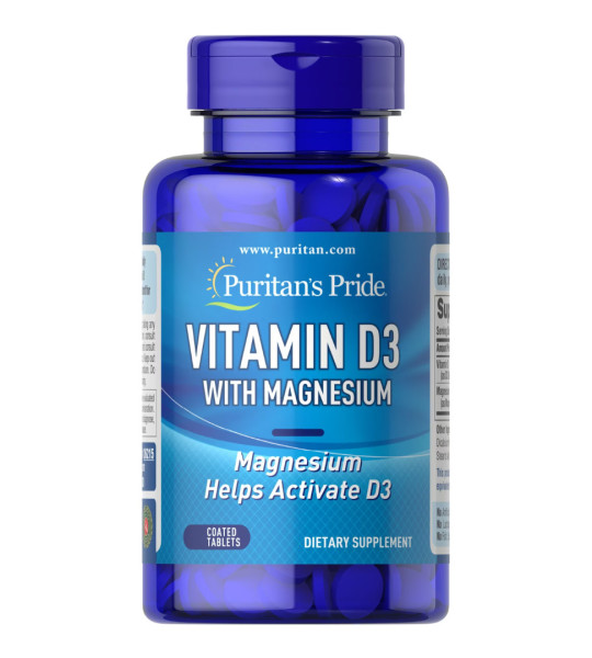 Puritan's Pride Vitamin D3 with Magnesium (60 табл)