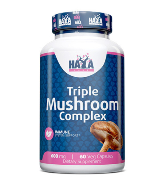 HaYa Labs Triple Mushroom Complex 600 mg Veg Caps (60 капс)