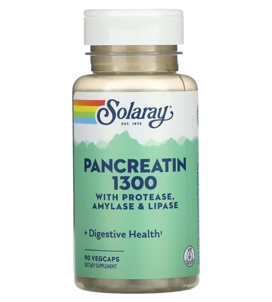 Solaray Pancreatin 1300 with Protease, Amylase & Lipase VegCaps (90 капс)
