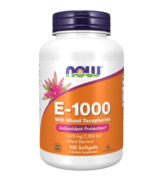 NOW E-1000 With Mixed Tocopherols 670 mg (1000 IU) Softgels (100 капс)