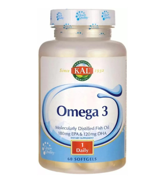 KAL Omega 3 EPA & DHA 180 mg/120 mg Softgels (60 капс)