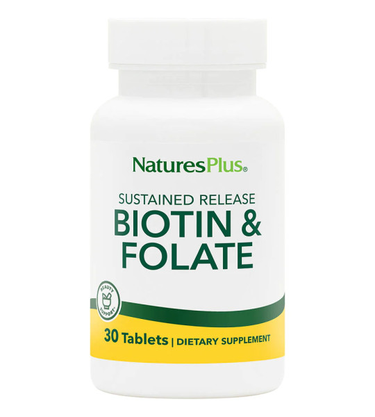 NaturesPlus Biotin & Folate 2500 mcg / 800 mcg (30 табл)