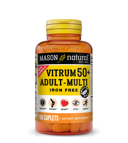 Mason Natural Vitrum 50+ Adult-multi Iron free (180 табл)