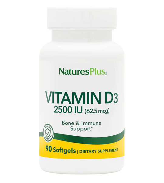 NaturesPlus Vitamin D3 2500 IU (62,5 mcg) Softgels (90 капс)