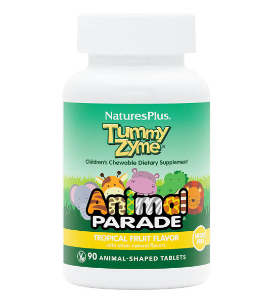 NaturesPlus Animal Parade Tummy Zyme Sugar Free (90 жев табл)