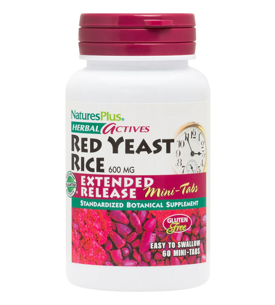 NaturesPlus HERBAL Actives Red Yeast Rice 600 mg Mini-Tabs (60 табл)