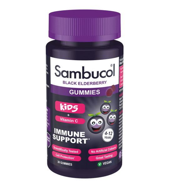 Sambucol Black Elderberry KIDS + Vit C Gummies (30 жев табл)