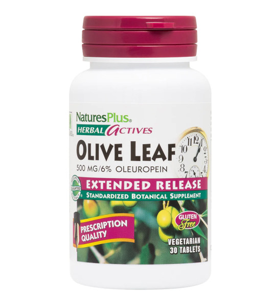 NaturesPlus Olive Leaf 500 mg Veg Tabs (30 табл)